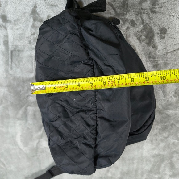 Vintage United Colors Of Benetton Backpack Black Embroidered Quilted 80s 90s Bag - Picture 13 of 13